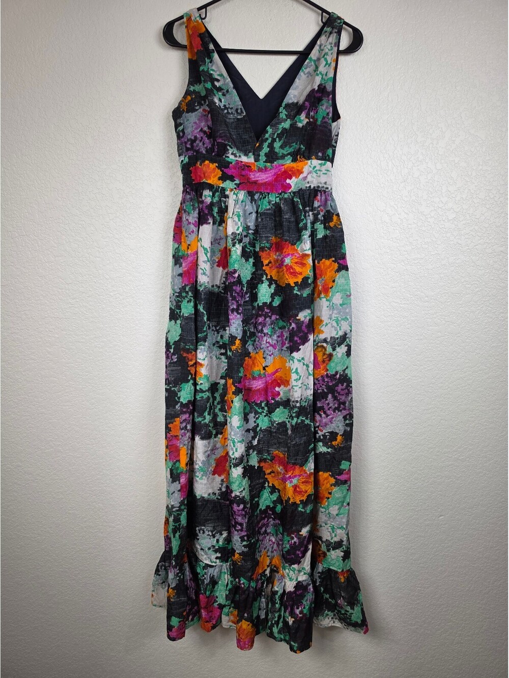 Anthropologie Soni Floral Maxi Dress with Ruffle Hem